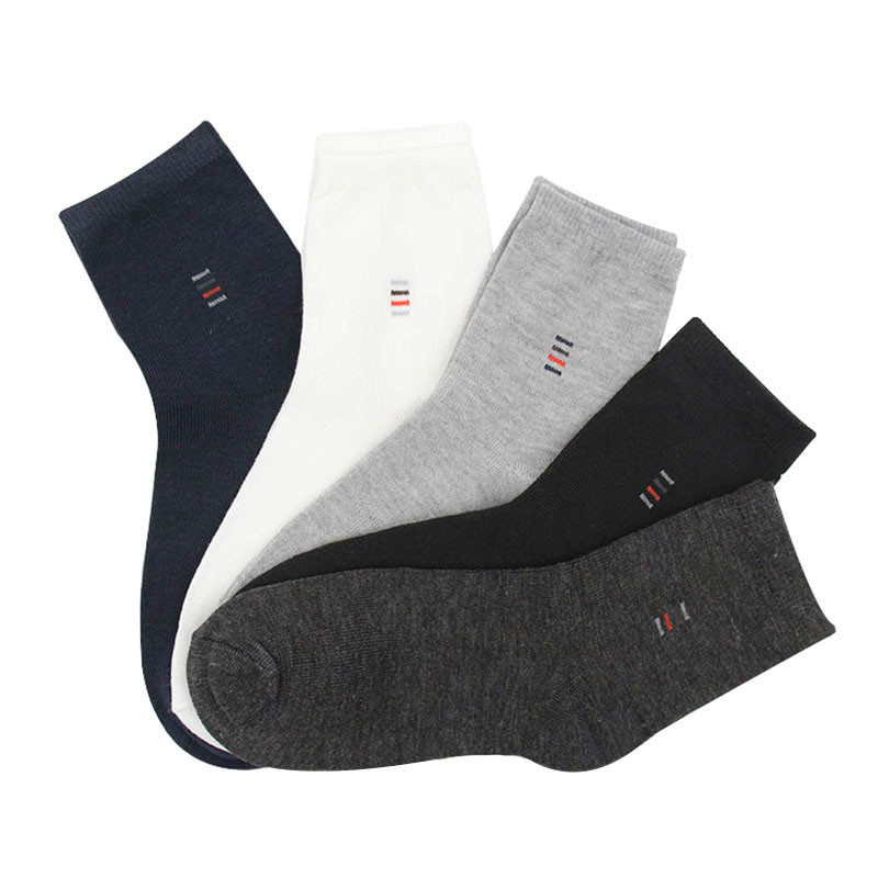 

Januarysnow 5 Pairs Men Socks Solid Color Cotton Classical Businness Casual Socks Summer Autumn Excellent Quality Breathable Male Sock meias, White