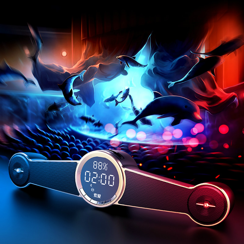 

Alarm Clock LED Mirror Electronic Clock Smart Office Display Time Temperature Display Wireless Bluetooth with FM Radio Outdoor