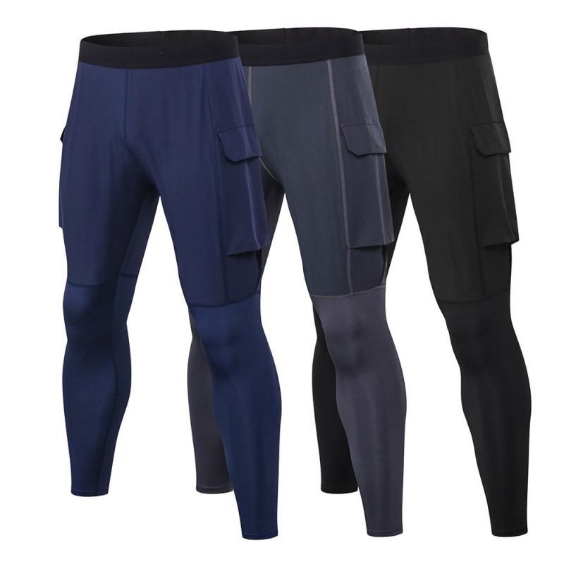 

Men's Fitness Pants Casual Sports Running Perspiration Quick-drying Pants Tooling Pocket Slim Training Pants2, Blue