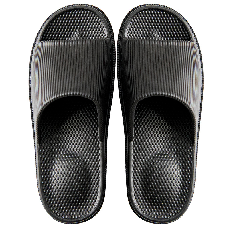

2020 Home Slippers Shoes Solid Color Anti-slip Slippers Flip Flop Shower Shoes Slip On Sandals Home, Black