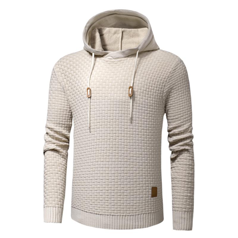 

Plus Size 3XL Men Spring New Cotton Warm Knitted Sweater Pullover Men Autum 3D Pattern Casual Hooded Sweater Coat Pull Homme, Beige