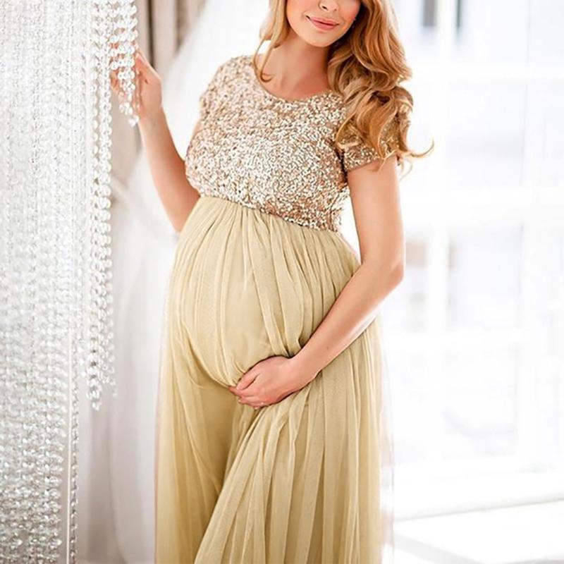 

MUQGEW plus size maternity dresses for photo shoot wedding dress for pregnant women maternity gown photo shoot pregnancy#G6, Gray