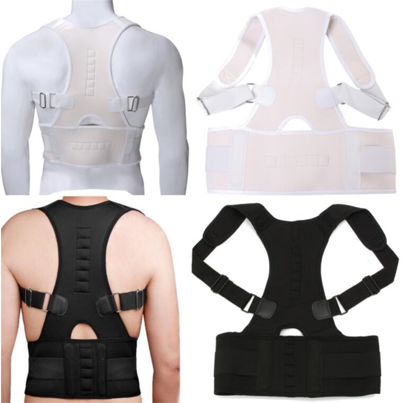 

Ajustable Magnetic Therapy Posture Corrector Back Belt Back Support Straightener Corrector Elastic band Relieve low pain, White