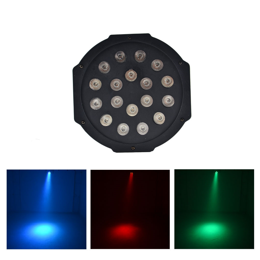 

AUCD Mini 18 Pcs RGB Red Green Blue Leds LED Par Can Stage Lighting Disco DJ Club Effect Wedding Show DMX Strobe Light LE-Par18