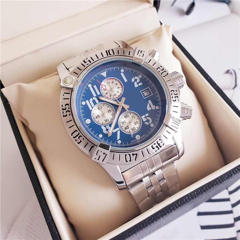 

Luxury Mens Watches Challenger Series Stainless Steel Band 48mm Case Sub Dial Works Chronograph Quarzt Watches High Quality Wristwatch