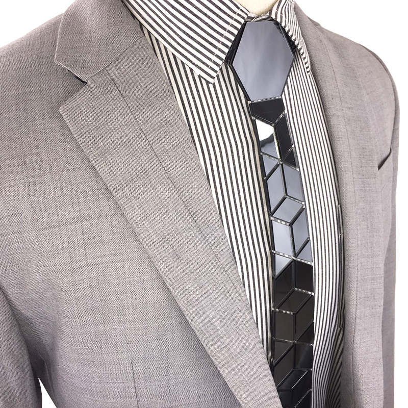 New Arrival Vintage Diamond Floral Pattern Mirror Black Hex Ties