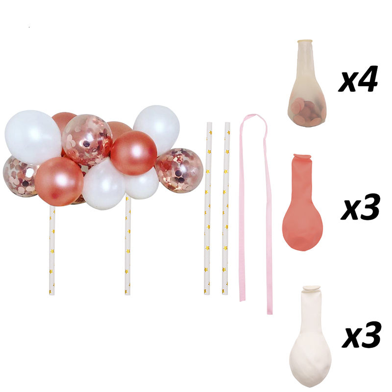 

10pcs / Set Of 5 Inch Balloon Cake Topper Birthday Party Decoration Children Rose Gold Balloon Cake Topper Wedding Decoration