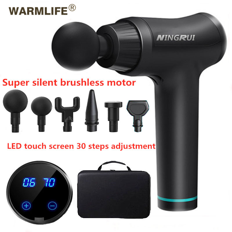 

New mute touch screen muscle massage gun deep tissue massager for gun relief body slimming