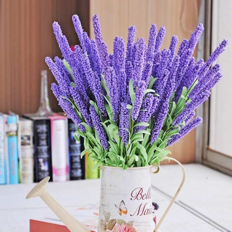 

12 Heads Artificial Flower Romantic Provence Lavender Silk Flower Fake Flowers Garden Decoration Wedding Party Home Decor Crafts, White