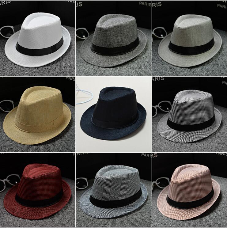

Panama Linen Straw Hats Soft Stingy Brim Fedora Sunscreen Hat Unisex Summer Outdoor Travel Beach Shade Sun Caps Fashion Solid hats C548, Mixed colors;random delivery