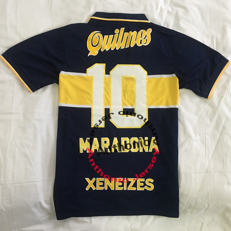 

TOPS 1997/98 retro boca juniors soccer jerseys maradona 10 roman riquelme Cardona jersey de thailand football shirt 1994 MEDEL futbol shirts classic 1995/96 size s-xxl, 1997 home shirt