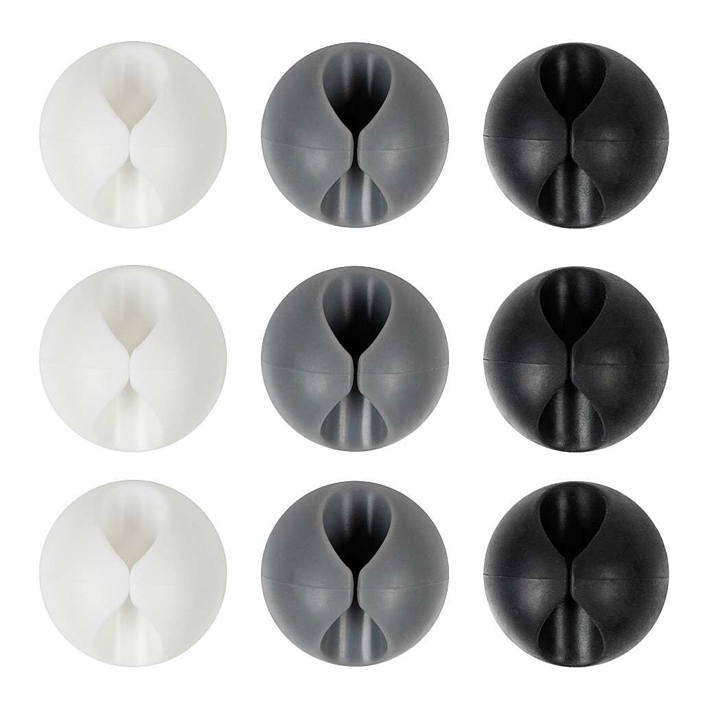

9 Pcs Single Hole Cable Holder,Fixed Cable Manager For A Variety Of Desktop Cable Organize Messy Wires,Three-colour Silicone Retainers