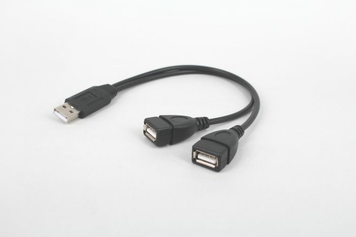 

USB 2.0 A Male To 2 Dual USB Female Jack Y Splitter Hub Power Cord USB Adapter cable