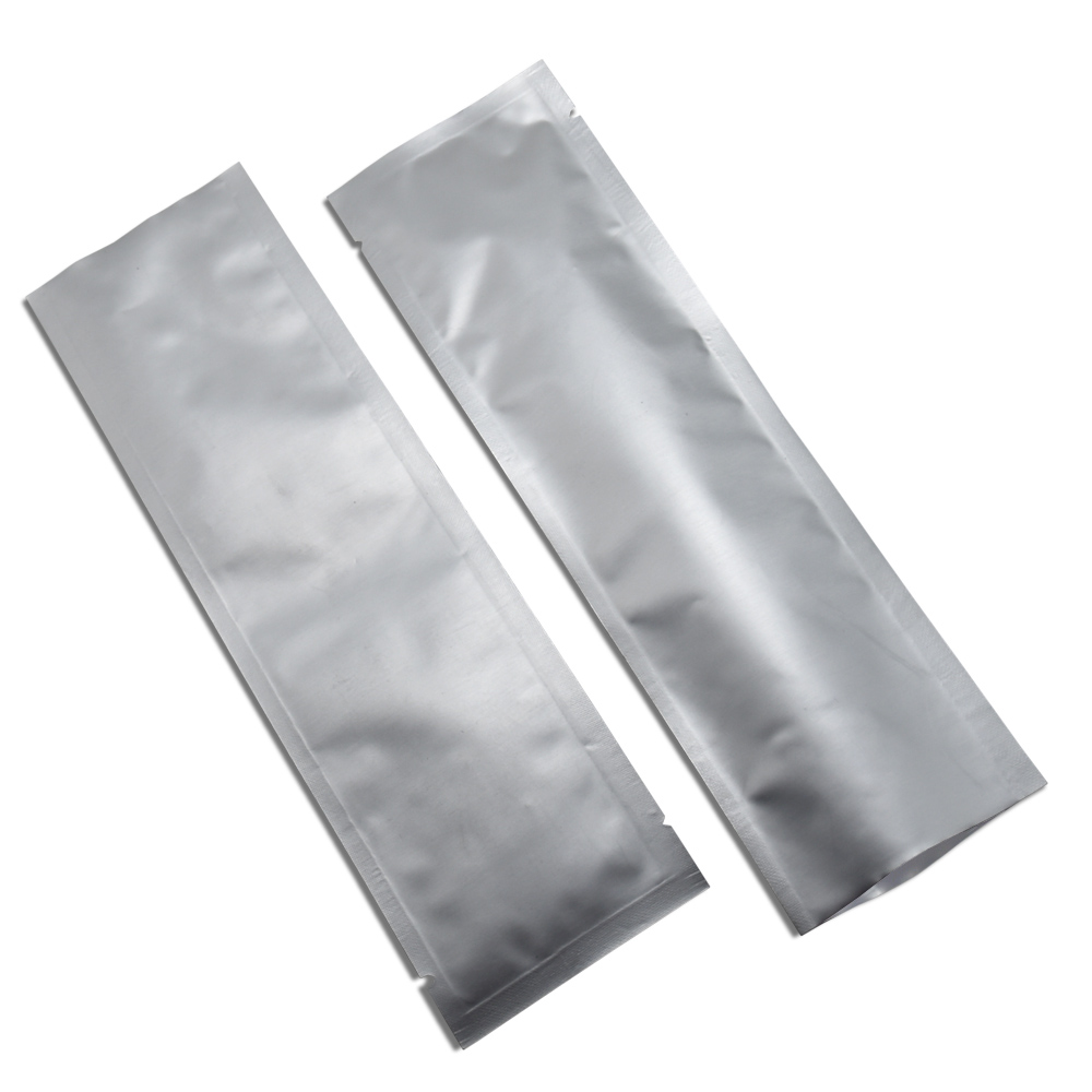 

Silver Open Top Pure Aluminum Foil Bag Long Metallic Mylar Foil Food Package Bags Heat Sealable Coffee Powder Bean Water Needle Storage Bag