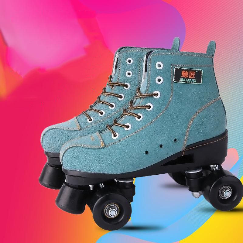

Turn Over Fur Professional Double Row Roller Skates For Beginner Adult Men And Women Outdoor Sports Patin Shoes, Black wheel