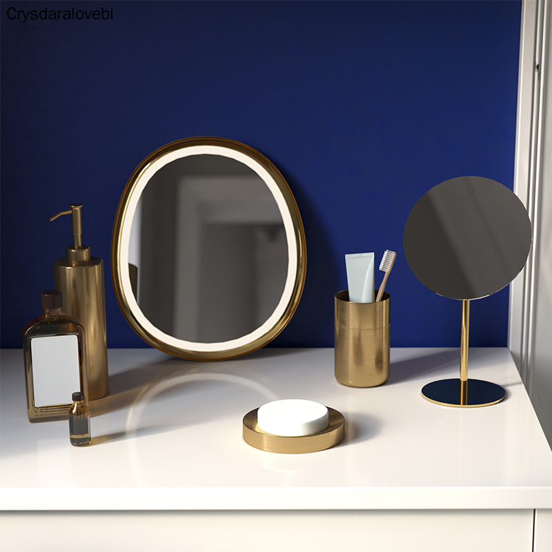 

Stainless Steel Bathroom Kit Household Items Wash Set Bathroom Toothbrush Cup Golden Five-piece Suit Household Toothbrush Holder