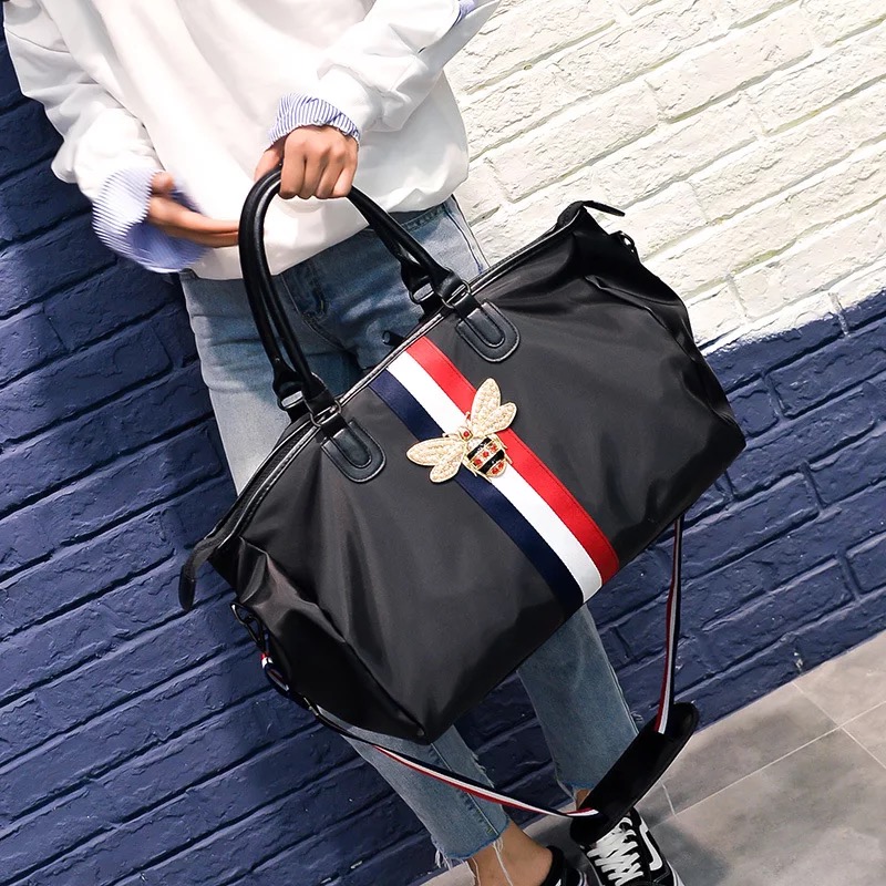 

Bee Pattern Nylon Travel Duffle Gym Womens Bag/foldable Waterproof Duffel Bag Sports Sport Rquqw, Red;black