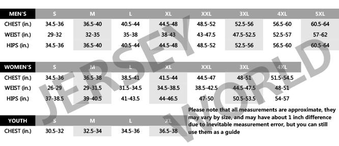 Skinners Size Chart