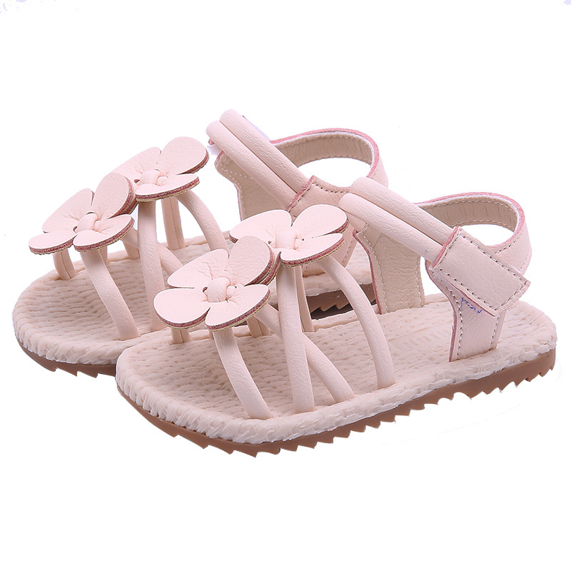 

SKHEK Girls Sandals Kids Shoes Summer Children's Fashion Sandals Pupils Non-slip Beach Shoes Girls Slippers Outdoor, White