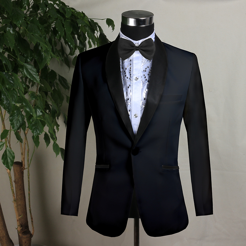 

Cool One Button Groomsmen Shawl Lape Groom Tuxedos Mens Wedding Dress Man Jacket Blazer Prom Dinner 2 Piece Suit(Jacket+Pants+Tie) A113, Same as image