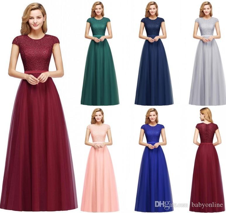 

Babyonlinedress Multi Colors Chiffon Lace Bridesmaid Dress 2020 A Line Applique Long Wedding Evening Prom Dresses For Wedding Party CPS1132