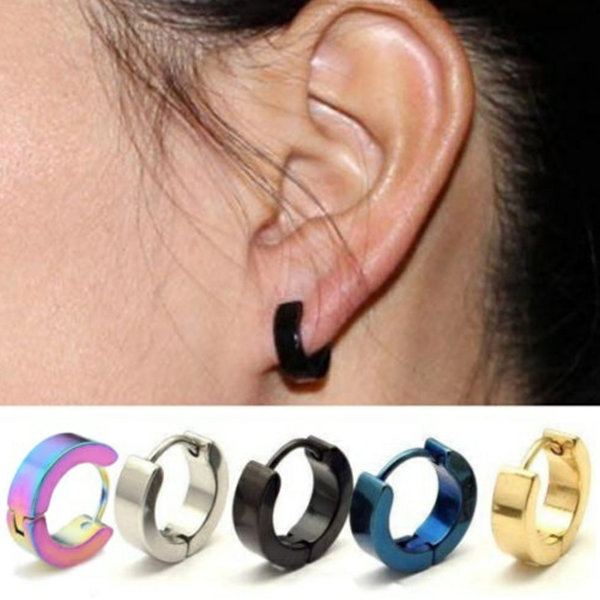 

Stylish Titanium stainless steel earrings Glossy men and women piercing jewelry temperament women New arrival factory price 24pair/lot