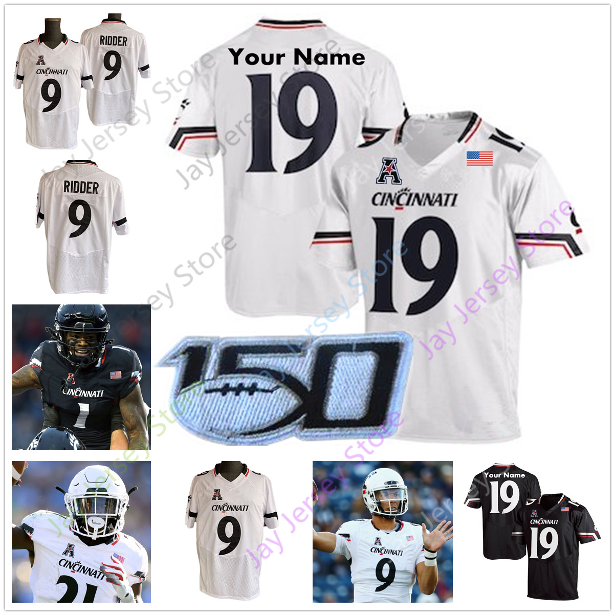 

Custom Cincinnati Bearcats Football Jersey College 83 Josiah Deguara 42 Malik Vann 23 Gerrid Doaks 19 Ethan Tucky 1 Kahlil Lewis, No extra patch