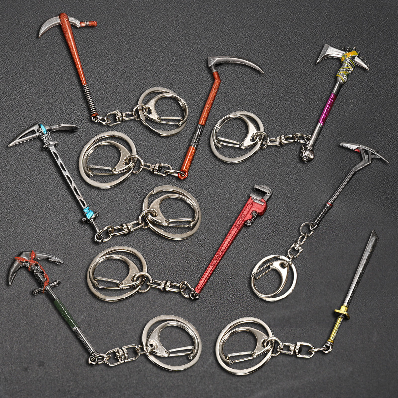

Men New Creative Metal Weapon Model Key Chain Women Fashion Tool Car Keychian Game Accessories Key Ring Party Gift Jewelry