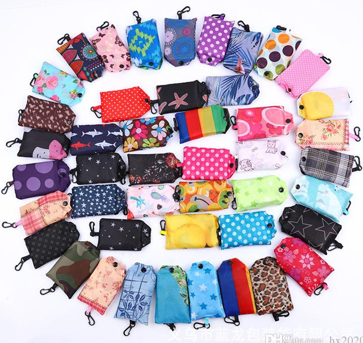 

2020 Newest Home Storage Nylon Foldable Shopping Bags Reusable Eco-Friendly folding Bag Shopping Bags new Ladies Storage Bags JXW132