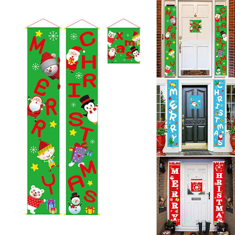 

Christmas Banner Wall Hanging Curtain Door Curtain Home Party Decor Painting festive party event supply