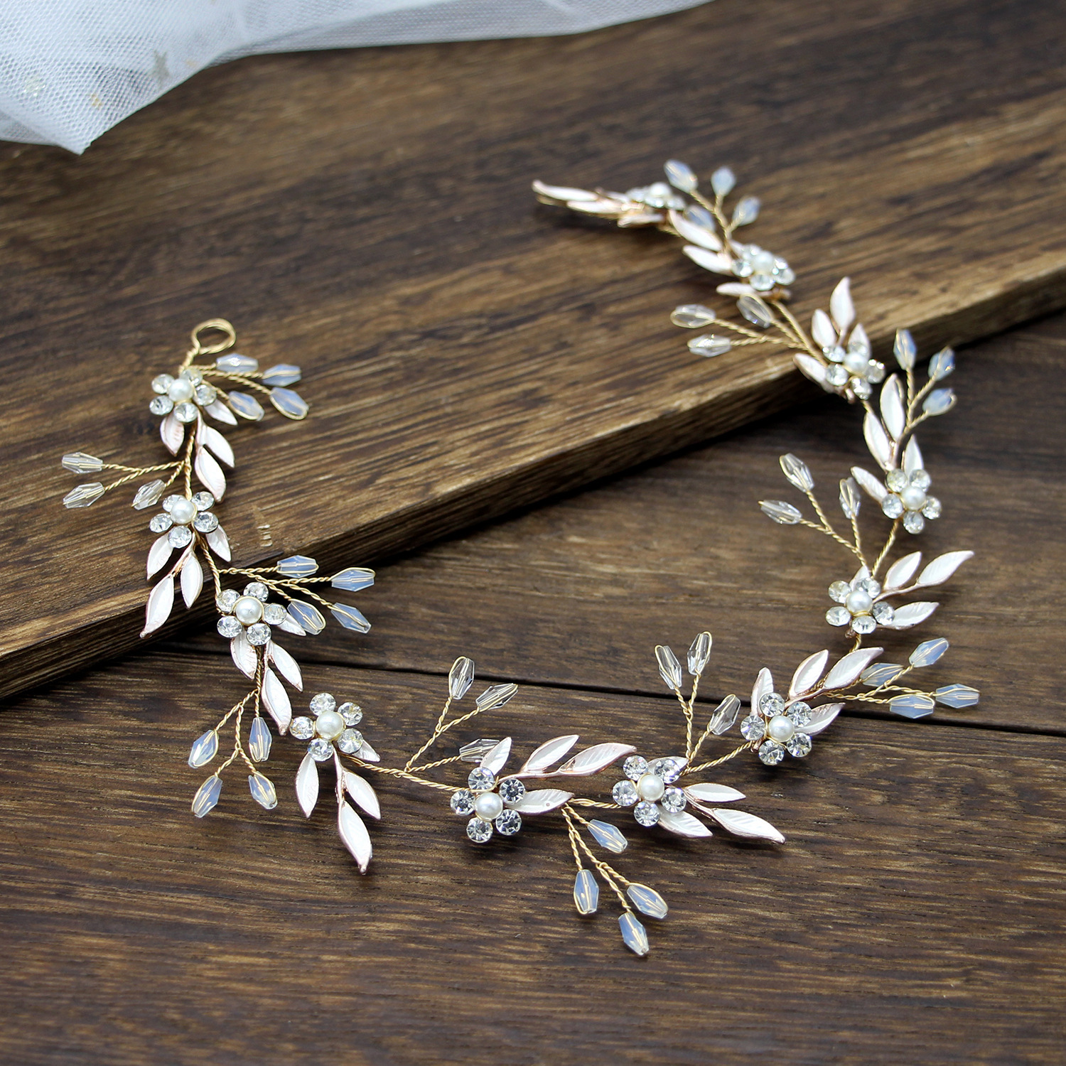 

Leaf Hair Band Wedding Ornaments Golden Hair Hoop Hair Decorate Bride Ornaments