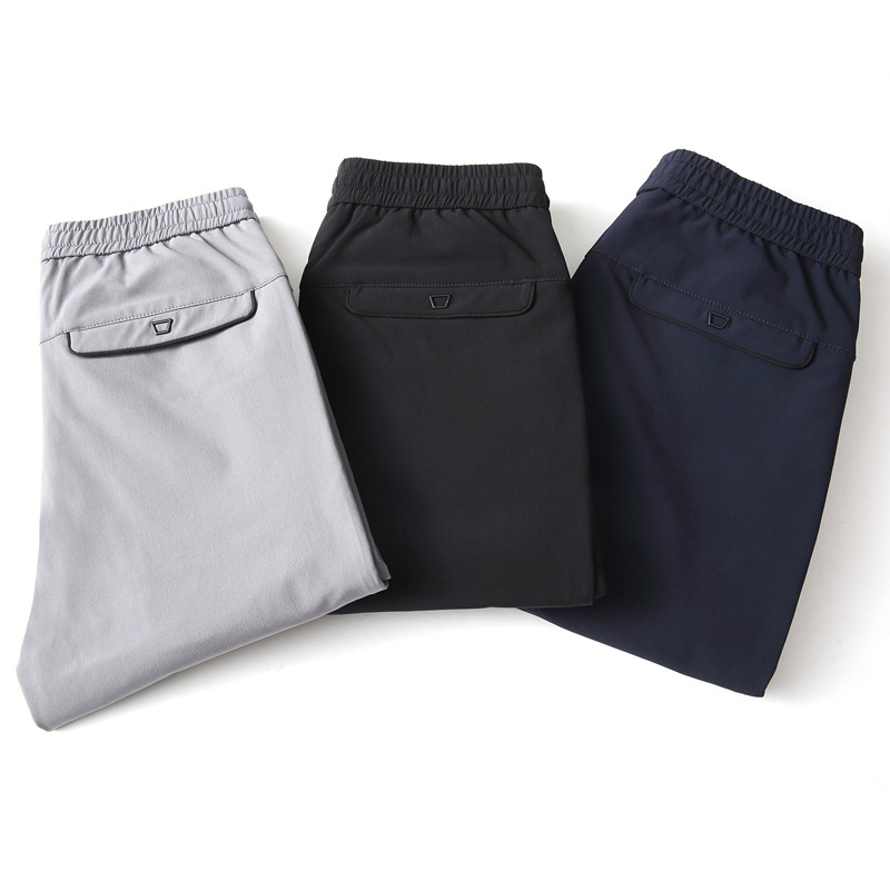 

Summer Pants Mens Skinny Stretch Korean Casual Slacks Slim Fit Chino Elastic Waist Jogger Dress Trousers Male Black Blue,K666, K666 gray