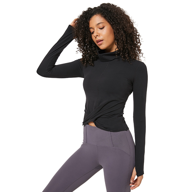 

Women Yoga Shirt High Stretch Front Cross Gym Sports Shirt Woman Female Fitness Running Shirt Sportswear, Sea rock
