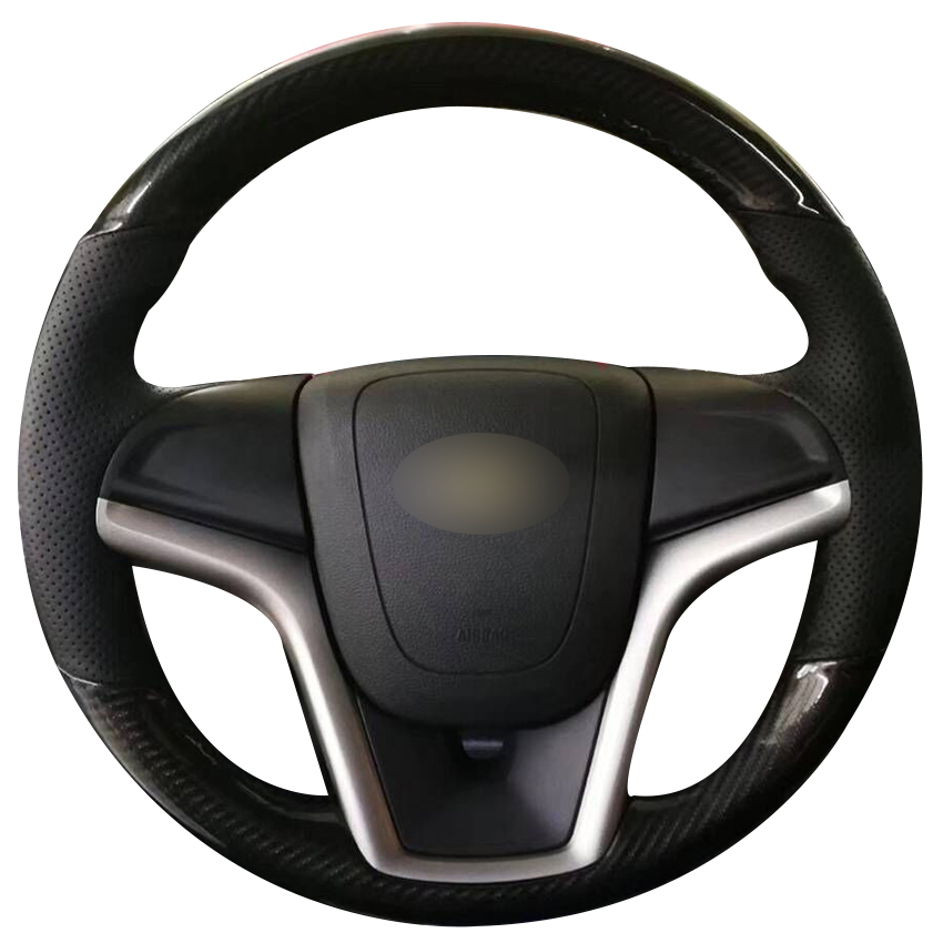 

Carbon Fiber Leather Black Leather Car Steering Wheel Cover for Chevrolet Malibu 2011-2014 Volt 2011-2015
