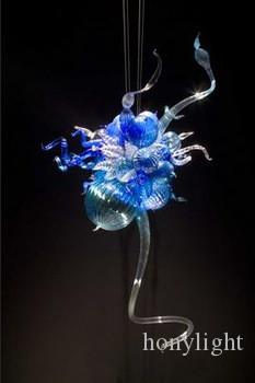 

Modern Art Murano Glass Cheap Chandelier Modern Hand Blown Glass Chandelier Light Vintage Blue Color Small Flower Design LED Pendant Lamps