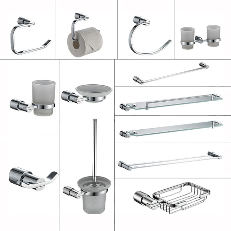

Chrome Silver Bathroom Accessories Set Toilet Brush Holder Stainless Steel Toilet Roll Paper Holder Soap Dish Wall Hook