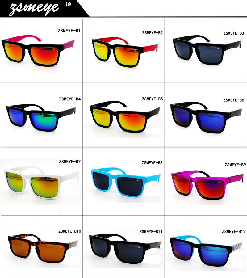 

ZSMEYE brand 12 colors fashion hot Wholesale sales square spied men and women oculos ken block helm 43 sunglasses mirrored de sol UV400