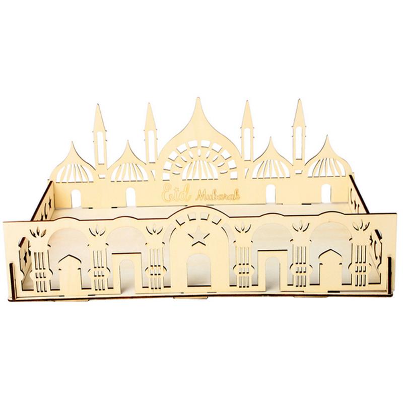 

Castle Party Serving Tableware Dessert Pastry Tray Display Holder Decor Ornament Wooden Trays Basswood