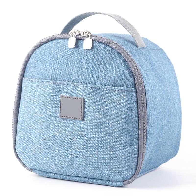 

Women Men Zipper Lunch Bag Thickened Aluminum Foil Carrying Leakproof Thermal Packet Travel Picnic Cooler Portable Students, Light gray