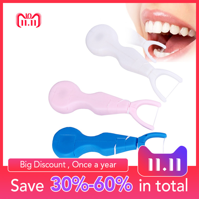 5pcs/10pcs30m Dental Flosser Teeth Clean Wax Mint Flavored Dental Floss Stick Toothpick Flosser Teeth Flosser Tooth Clean String C18112601-image-435430982