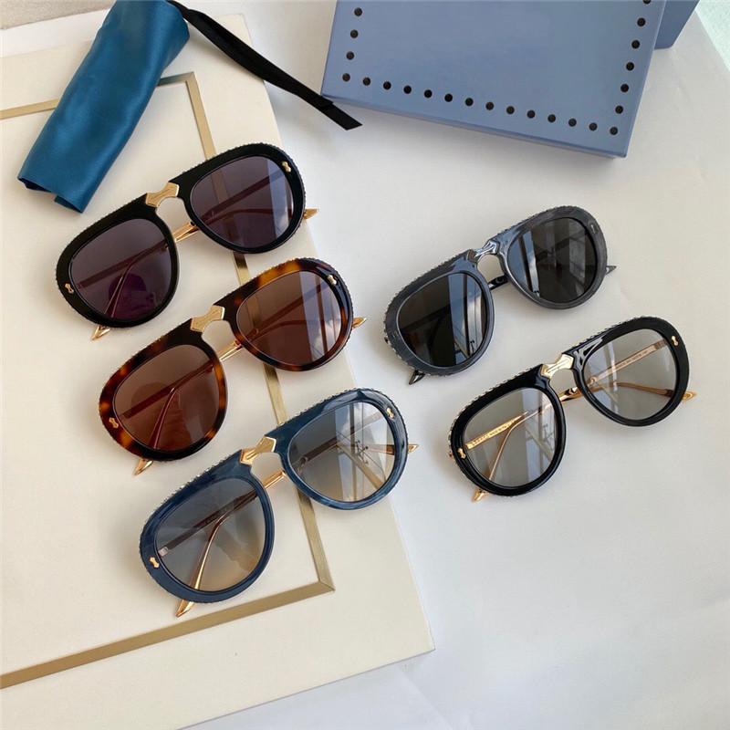 

2020 New fashion sunglasses 0307 pilot foldable with crystal diamond frame summer avant-garde popular style uv 400 lens with box
