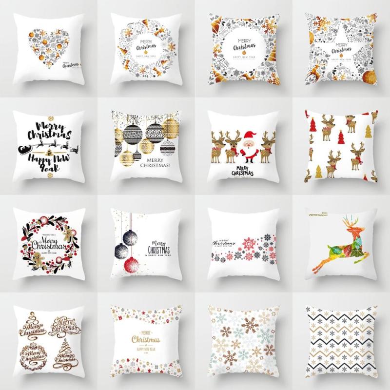 

ZENGIA Christmas Cushion Cover Merry Christmas Decoration For Home Pillowcase Santa Claus New Year's Throw Pillow Cover For Sofa, 11