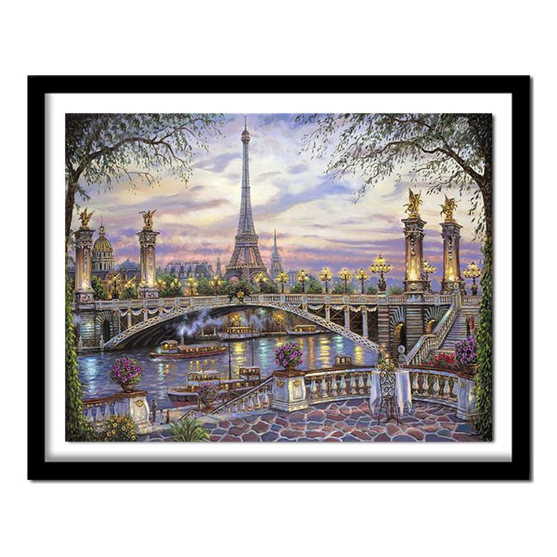 

5D DIY diamond embroidery landscape "Paris Eiffel tower"diamond painting Cross Stitch full drill Rhinestone decoration