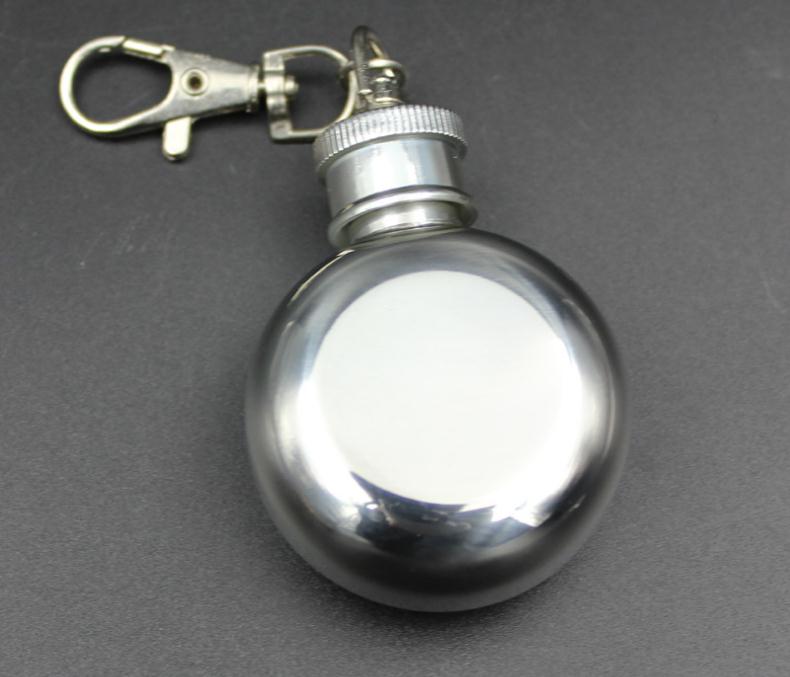 

1oz 28ml Mini Stainless Steel Round Hip Flask with Keychain Liquor Alcohol Whiskey Wine Pot Small Flasks Drinkware SN880