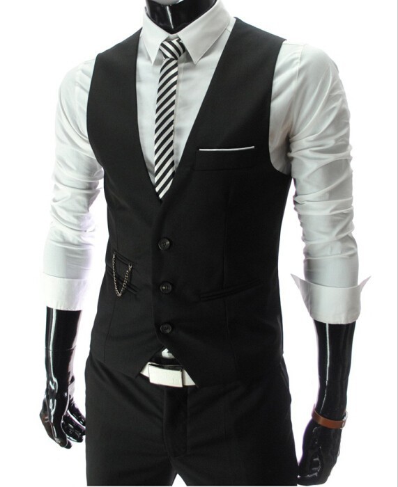 

New Arrival Dress Vests For Men Slim Fit Mens Suit Vest Male Waistcoat Gilet Homme Casual Sleeveless Formal Business Jacket, Charcoal