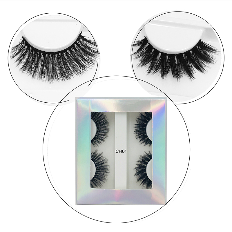 

2 Pairs Natural Flase Eyelashes Reusable Mink Hair Thick Eye Lashes Women Eye Makeup Tools Handmade 3D Fake Eyelashes Wholesale