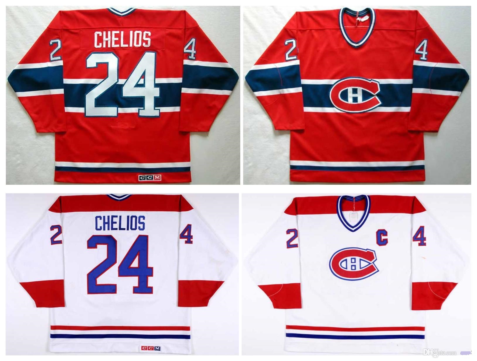 

Vintage Montreal Canadiens Jersey 24 Chris Chelios High quality Red White 1991-92 CCM Hockey Jersey, Colour 2