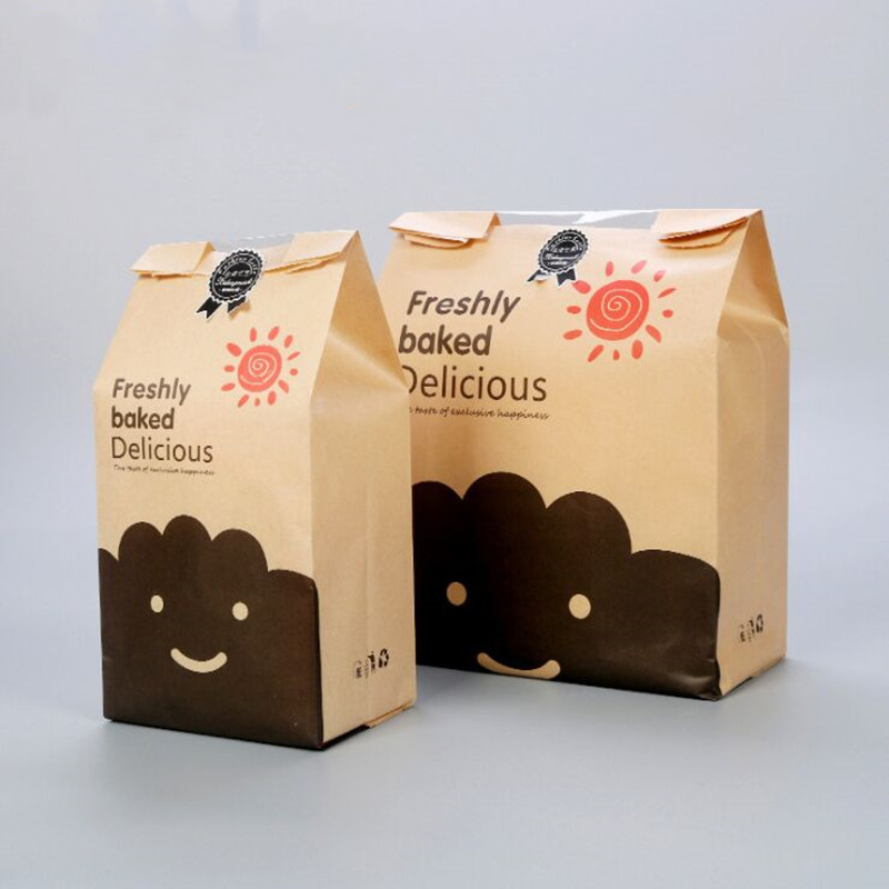 

5pcs/10pcs brown color 55g fashion diy 30x12x9cm/32x21x10cm bread cake safe Oil-proof bag with window Baking Packaging