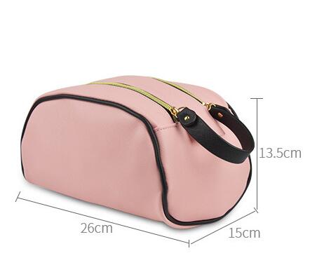 

Designer Cosmetic Bag Double Zipper Large Capacity Travel Waterproof Wishing Bag Holiday Travel Handbags, Black