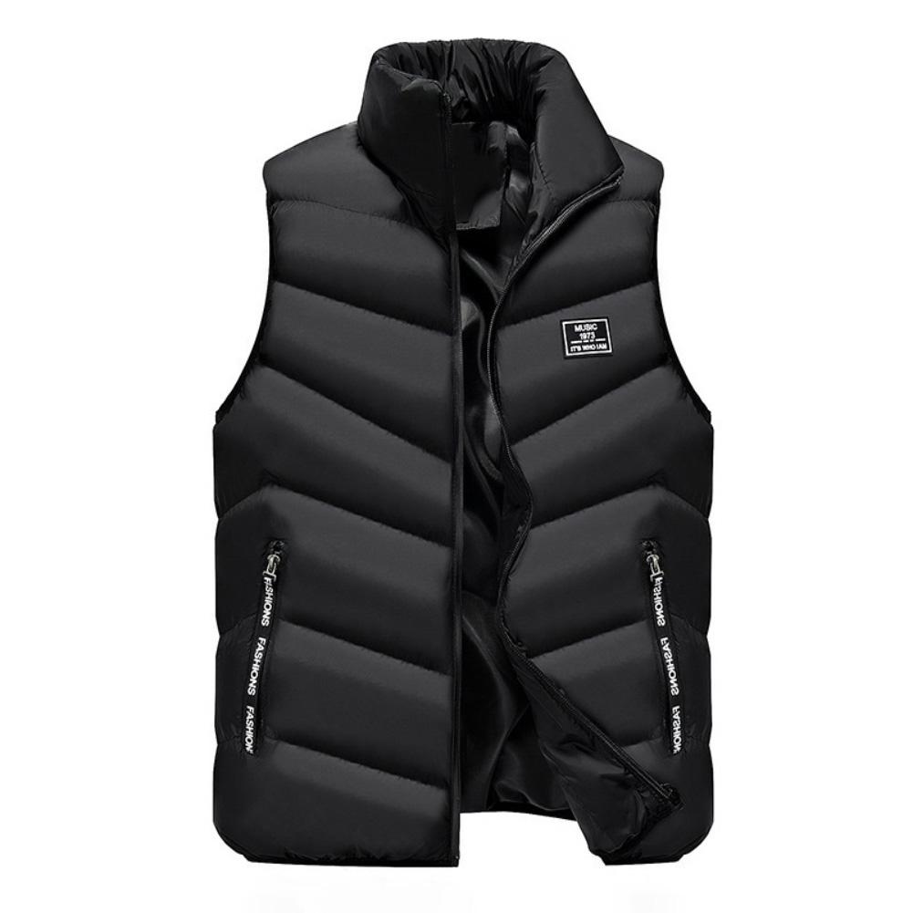 

Vest Men New Stylish 2019 Spring Autumn Warm Sleeveless Jacket Men Winter Waistcoat Men's Vest Casual Coats Mens Plus Size 5XL, Black